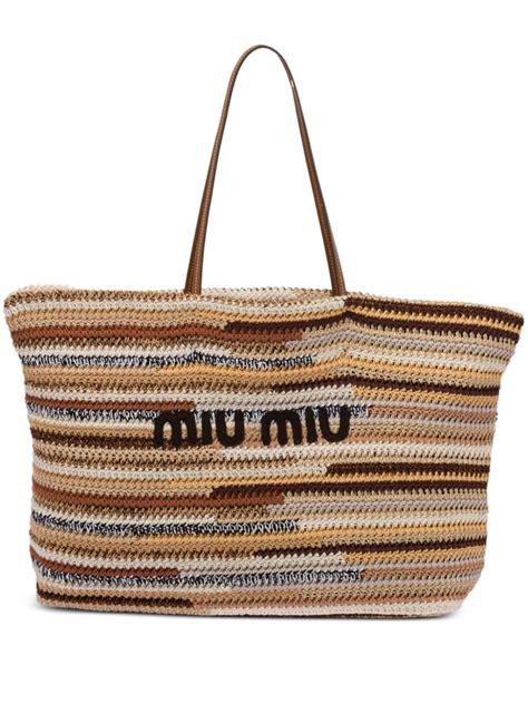 miu miu beach tote|farfetch miumiou bags.